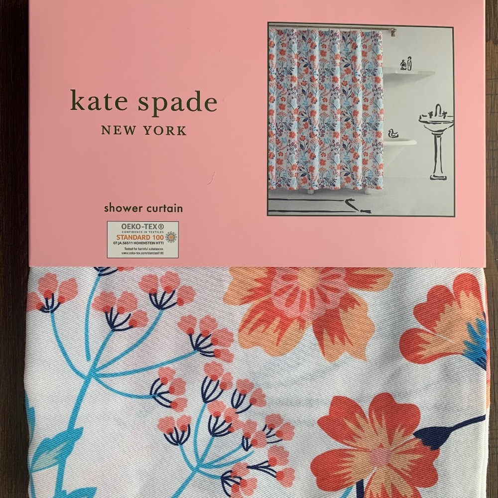 NEW! KATE SPADE Multi Floral Shower Curtain